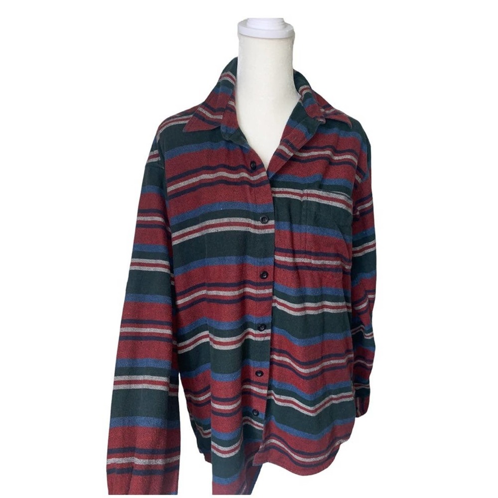 J. Crew Striped Button Down Flannel Size Small